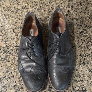 Johnston & Murphy Black Leather Brogue Oxfords